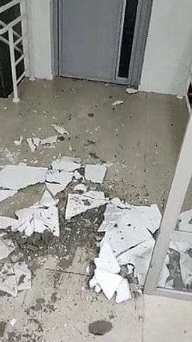 Parte do teto do Samu desaba por causa da chuva