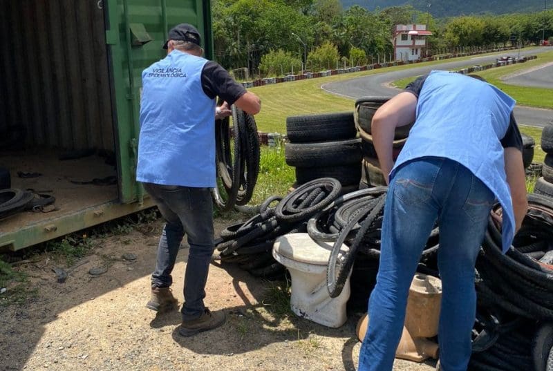 Mais de 200 pneus são recolhidos em ação contra dengue em Indaial