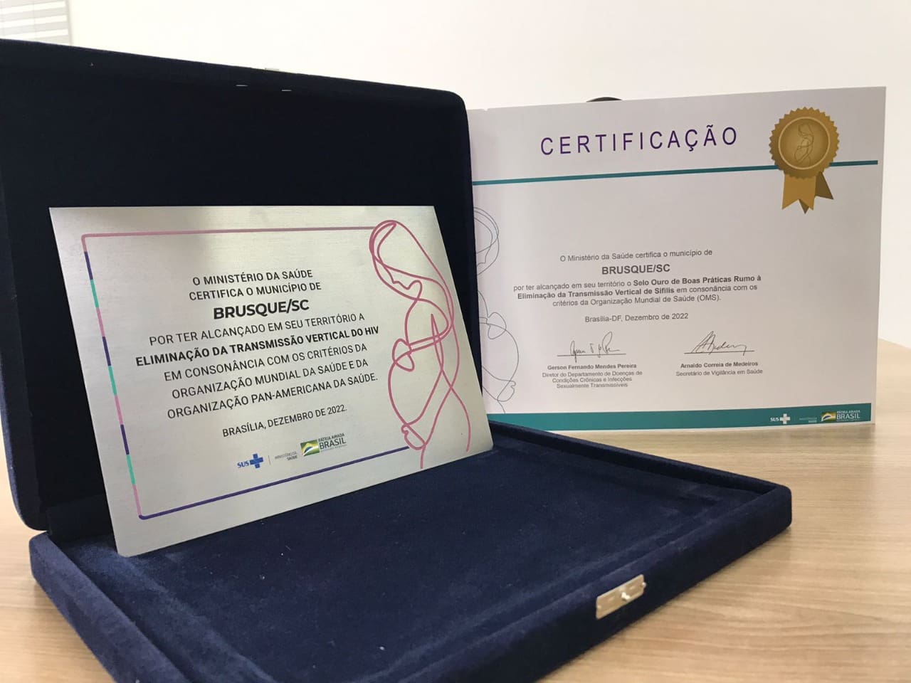 Brusque recebe premiação do Ministério da Saúde na erradicação vertical do HIV