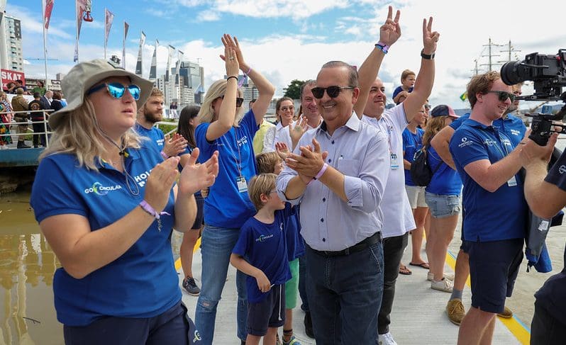 Jorginho Mello acompanha encerramento da The Ocean Race em Itajaí