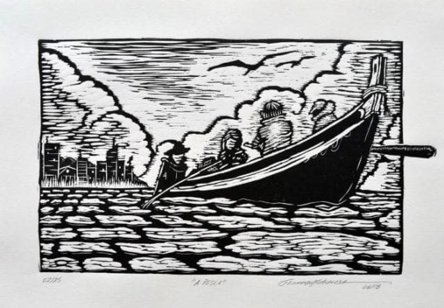 Exposição de xilogravuras mostra universo submarino das tainhas na Capital