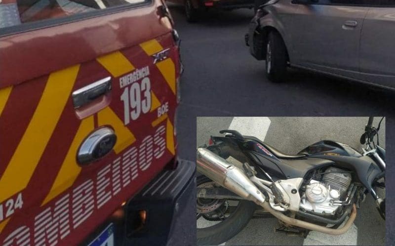 Acidente entre moto e carro deixa uma pessoa ferida em Brusque