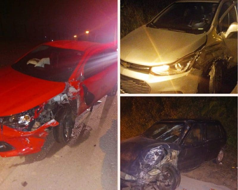 Acidente envolve três veículos na Rodovia SC-108 em Brusque