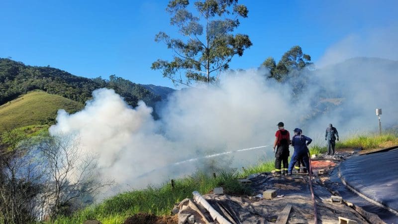 Incêndio atinge área de vegetação em Brusque