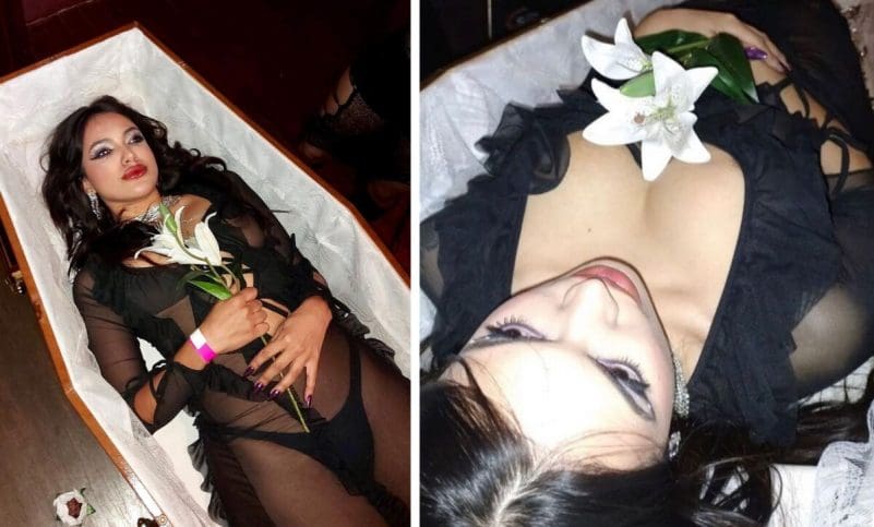 Festa no caixão: jovem celebra aniversário com o tema “velório”