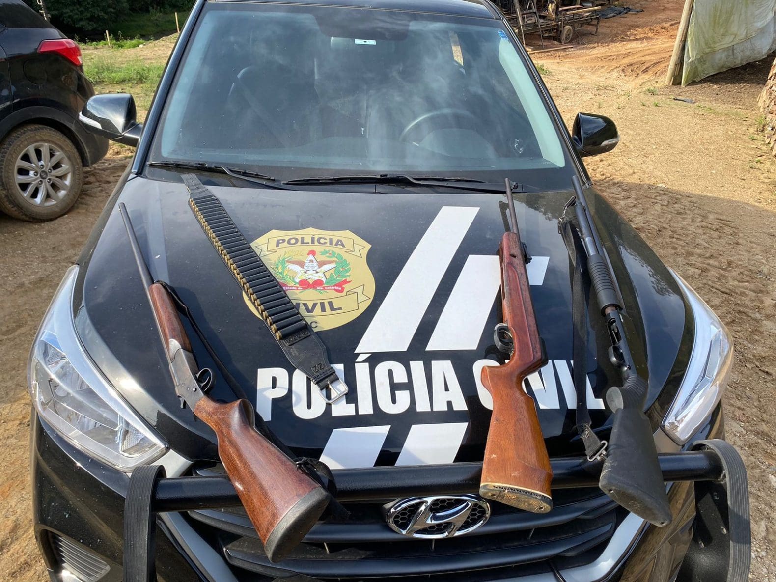 Pai e filho são presos com armas em Nova Trento