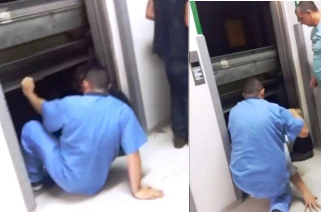 Vídeo: porta de elevador despenca no Hospital Regional de São José