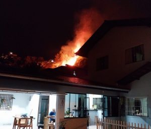 Incêndio em mata nativa tomada por chamas mobiliza bombeiros em Brusque