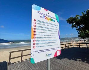 Itapema lista regras de convivência em placas nas praias da cidade