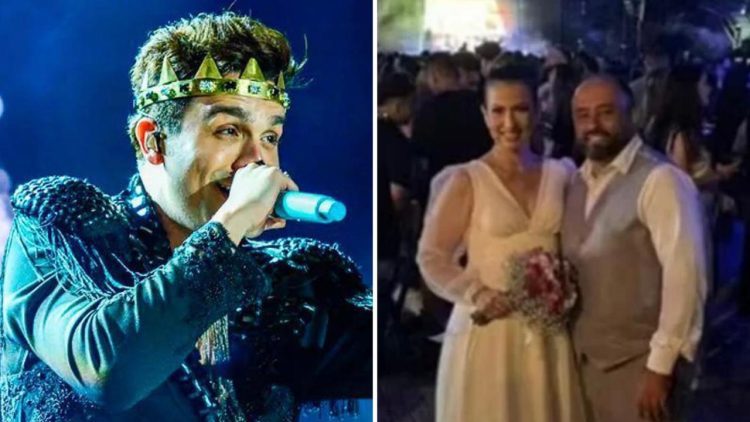 Após cerimônia de casamento, noivos vão direto para show de Luan Santana