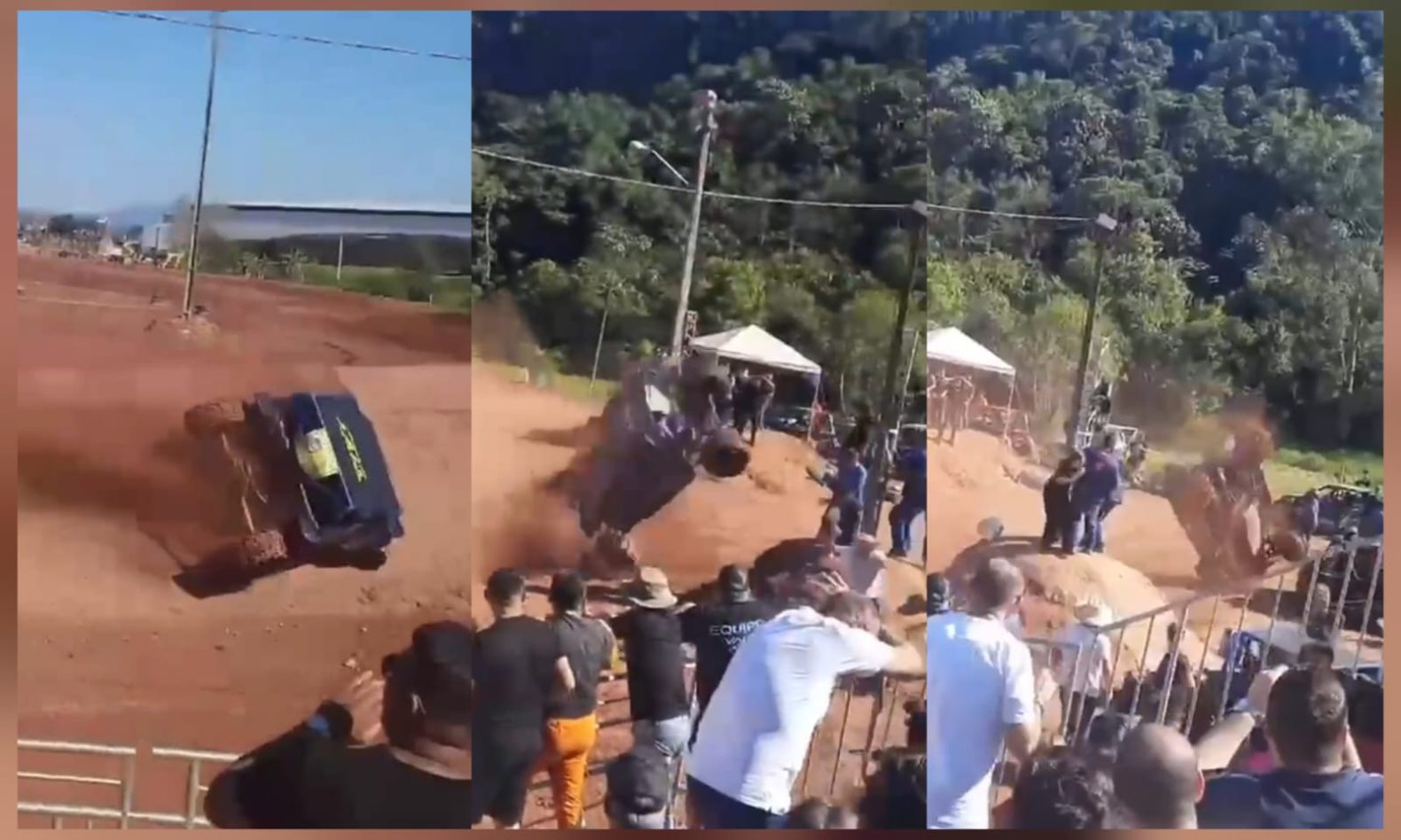 Vídeo: Jeep capota durante competição na cidade de Brusque