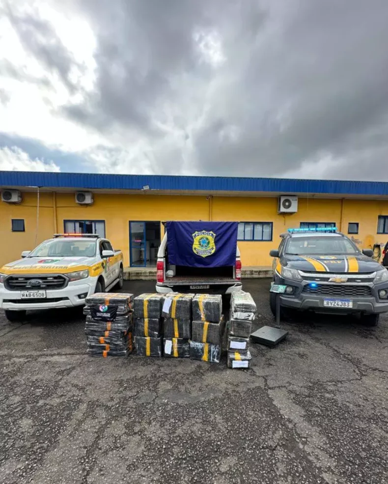 Polícia recupera caminhonete roubada e apreende quase meia tonelada de maconha