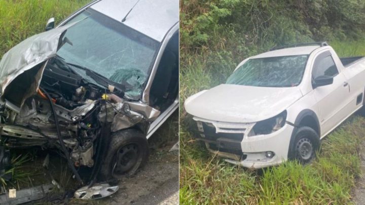 Colisão frontal na SC-108 deixa motoristas em estado grave