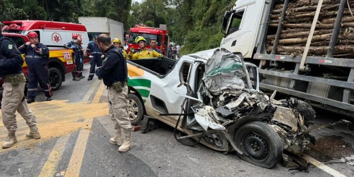 Acidente na BR-282 em Águas Mornas provoca morte de motorista de 59 anos
