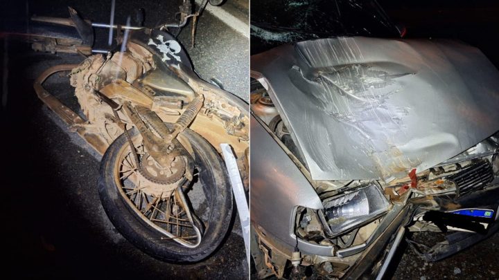 Jovens de moto sofrem acidente na SC-414; um morreu