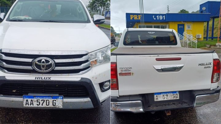 PRF flagra picape com as placas ilegíveis na BR-101 em SC