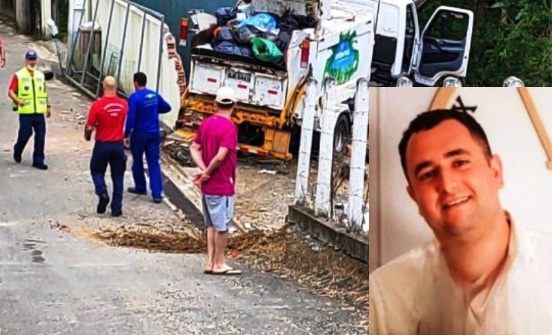 Motorista de caminhão do lixo morre após ficar sem freio em SC