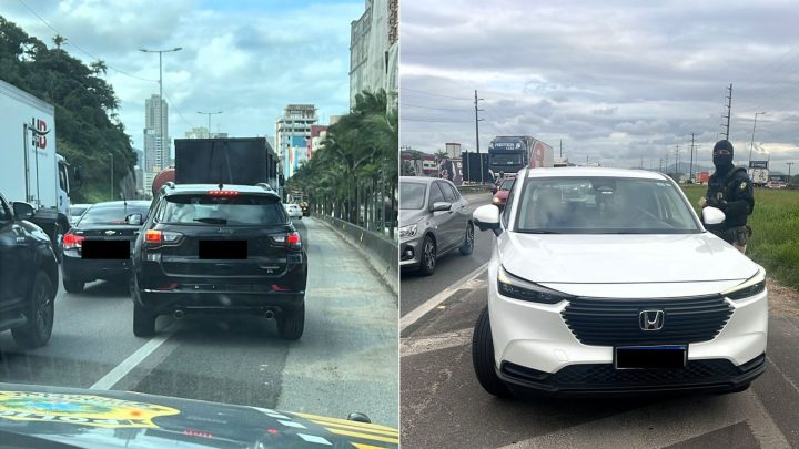 PRF flagra centenas de veículos transitando pelo acostamento em SC