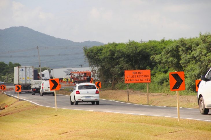 Liberadas as novas alças de acesso da SC-486 à BR-101