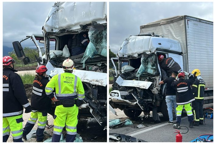 Acidente na BR-101 deixa motorista ferido e causa congestionamento