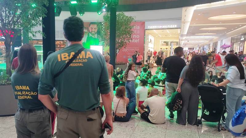 Ibama apreende animais exóticos expondo risco a crianças em Shopping de SC