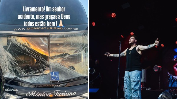 Cantor Ferrugem sofre acidente de ônibus no Rio Grande do Sul