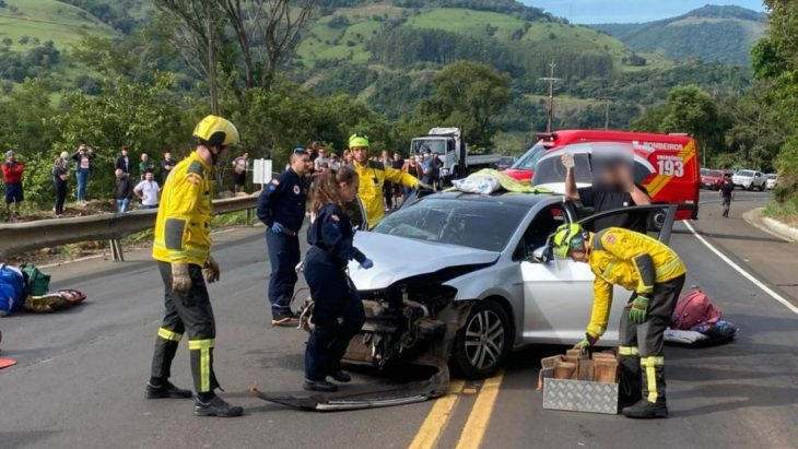 Nove pessoas ficam feridas em grave acidente na SC-480