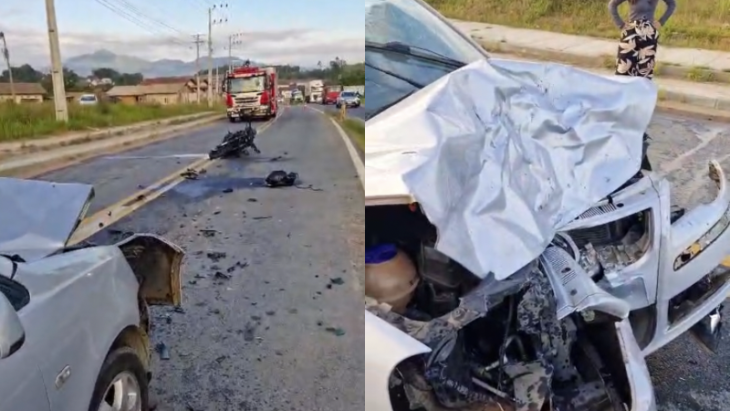 Vídeo: colisão frontal deixa duas pessoas em estado grave na BR-470