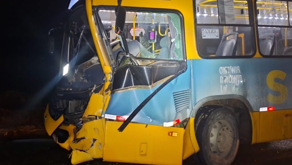 Motorista de ônibus fica gravemente ferido em acidente na SC-486