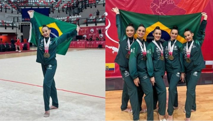 Ginasta rítmica de SC conquista título pela seleção brasileira em Portugal