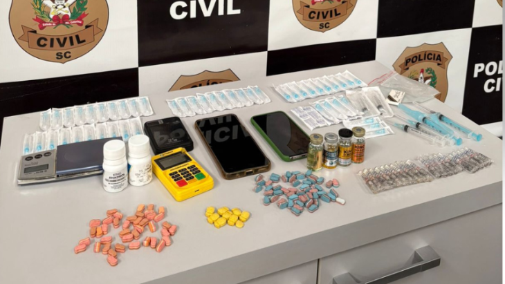 Polícia Civil apreende drogas e anabolizantes no Vale do Itajaí