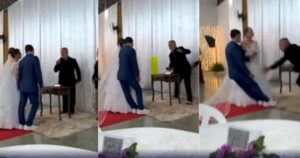 Noivo desmaia durante o casamento em SC e vídeo viraliza