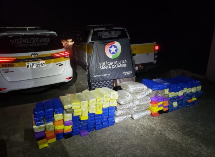 Cerca de 200 quilos de maconha são apreendidos no Norte de SC
