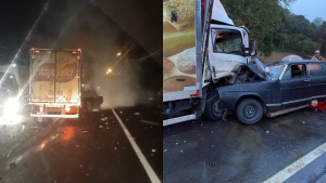 Vídeo mostra momento do acidente que matou três pessoas na BR-470