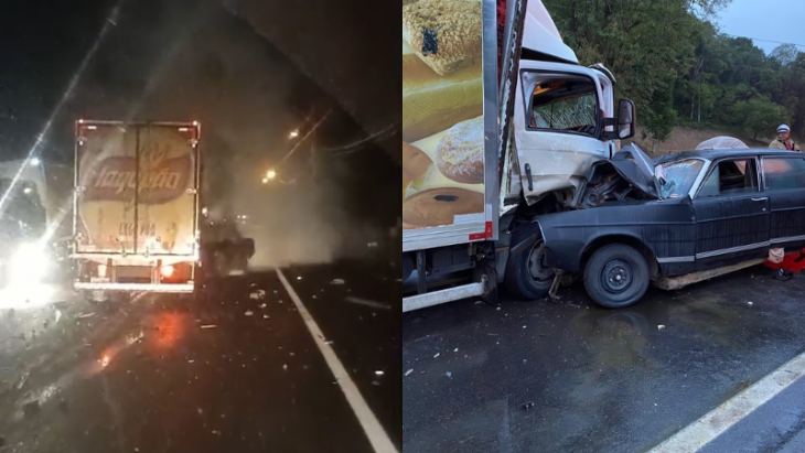 Vídeo mostra momento do acidente que matou três pessoas na BR-470