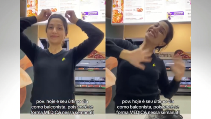 Vídeo: jovem viraliza ao deixar balcão de lanchonete para se tornar médica