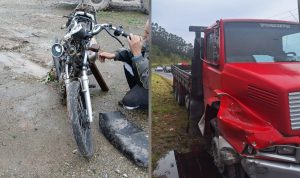 Motociclista sem CNH perde a perna em acidente em Brusque