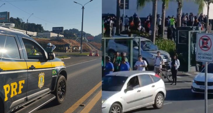 Vídeo: vazamento de gás interdita BR-470 e shopping é evacuado às pressas