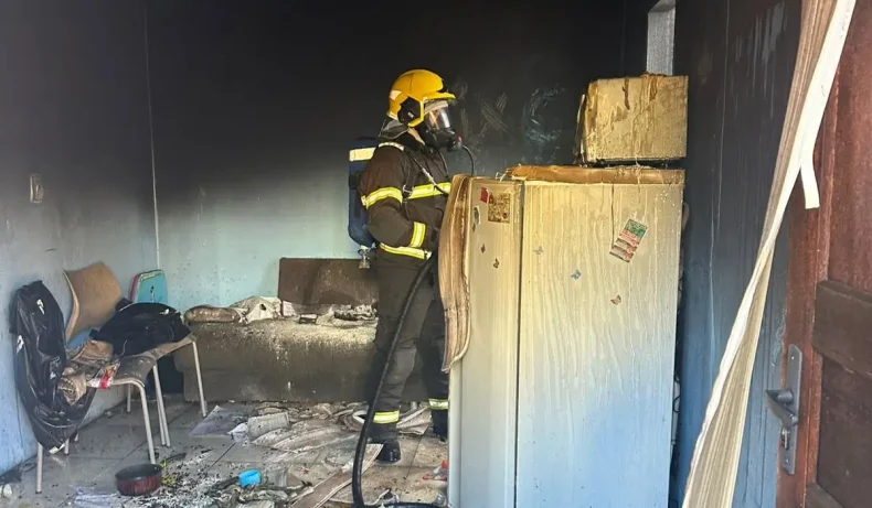 Florianópolis: cachorro fica preso em incêndio e é resgatado