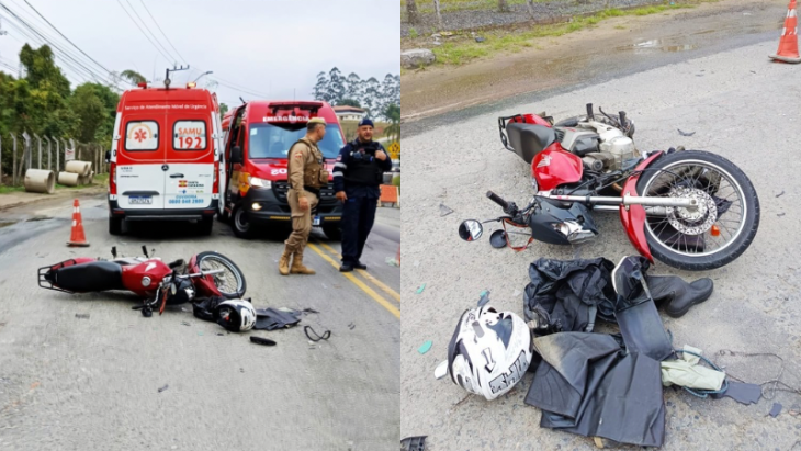 Condutor morre em acidente entre duas motos no Vale do Itajaí