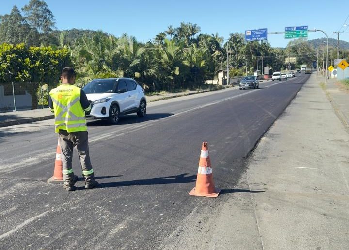 Revitalização da SC-421 já está em andamento e deve ser finalizada em outubro