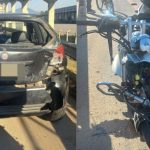 Motociclista fica em estado grave após colidir em carro