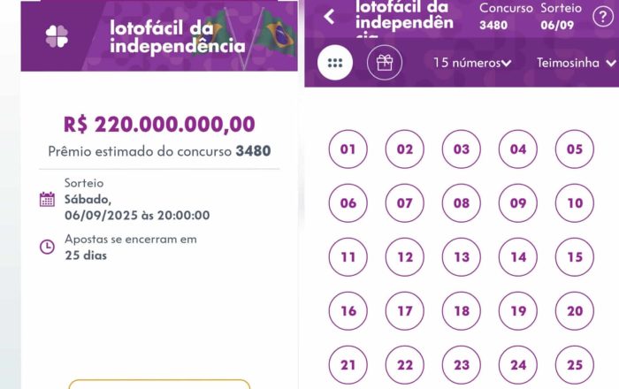 Lotofácil da Independência 2025: números mais sorteados, prêmio milionário e rendimento