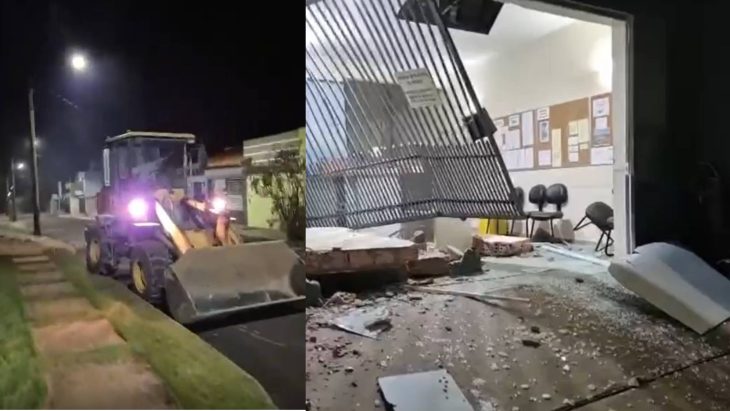 Vídeo: empresário usa retroescavadeira e destrói cartório no próprio divórcio