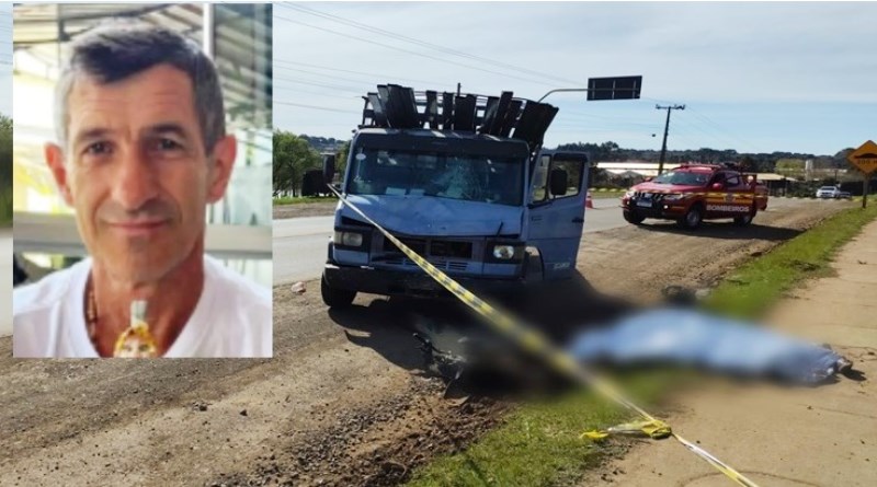 Motociclista de 61 anos morre ao colidir com caminhão na SC-452