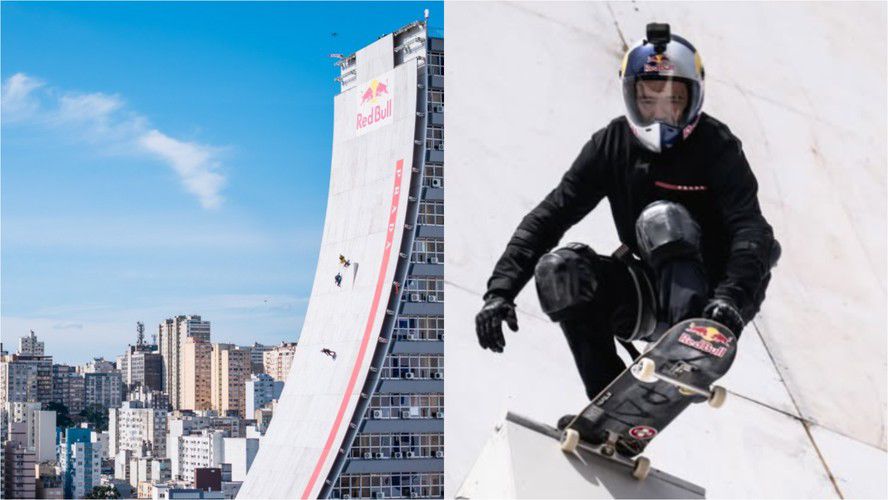 Vídeo: skatista Sandro Dias bate recorde mundial ao descer rampa de prédio