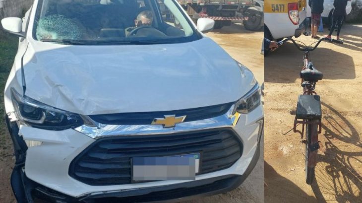 Ciclista fica em estado grande ao ser atingido por carro