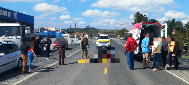 Idosa em bicicleta elétrica é atropelada em rodovia estadual