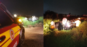Carro capota e jovem motorista sai ileso na BR-470
