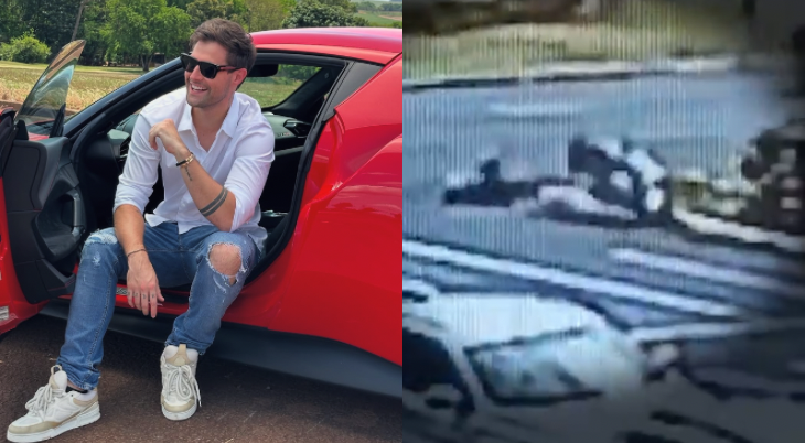 Vídeo: influenciador que dirigia BMW atinge moto em cruzamento